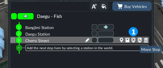 Transport Fever 3 line manager interface for moving a stop to another terminal