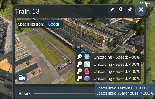 FPS readout in the upper-right corner above a train vehicle panel