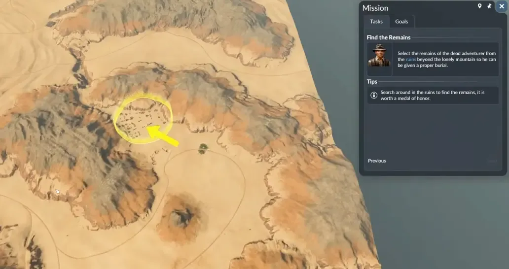 Marked remains location during the Wadi Rum expedition